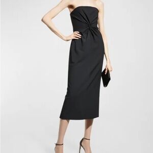 Cinq a Sept McKenna Black Strapless Twist Front Dress 0 NWT